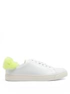 Anya Hindmarch Fur-trimmed Low-top Leather Trainers