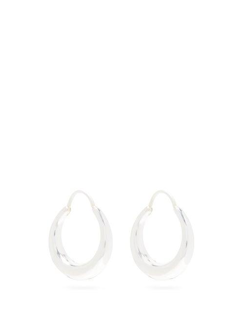 Matchesfashion.com All Blues - Fat Baby Snake Sterling Silver Hoop Earrings - Womens - Silver
