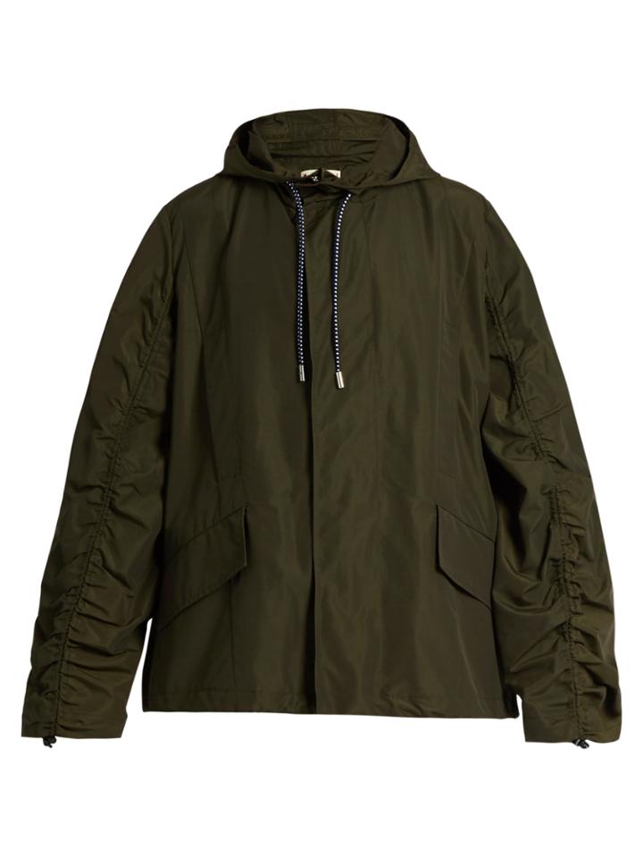 Marni Hooded Ruched-sleeve Cotton-blend Jacket