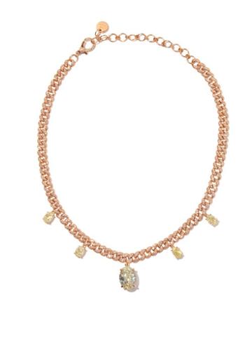 Ladies Fine Jewellery Shay - Yellow-diamond & 18kt Rose-gold Choker - Womens - Rose Gold