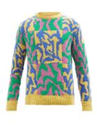 The Elder Statesman - Warbled-check Boucl Sweater - Womens - Green Multi