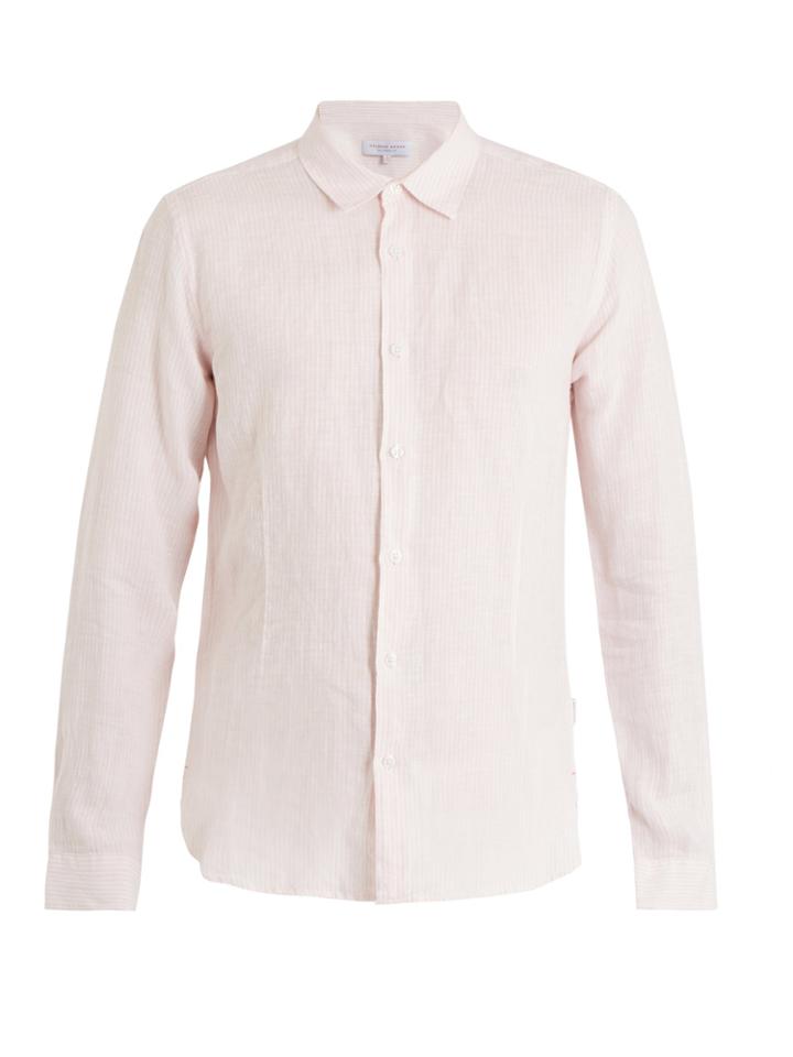 Orlebar Brown Morton Point-collar Striped Linen Shirt