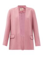 Matchesfashion.com Roksanda - Signy Single-breasted Wool-jersey Jacket - Womens - Pink