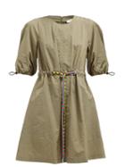 Matchesfashion.com Proenza Schouler Pswl - Parachute Drawstring Waist Dress - Womens - Green