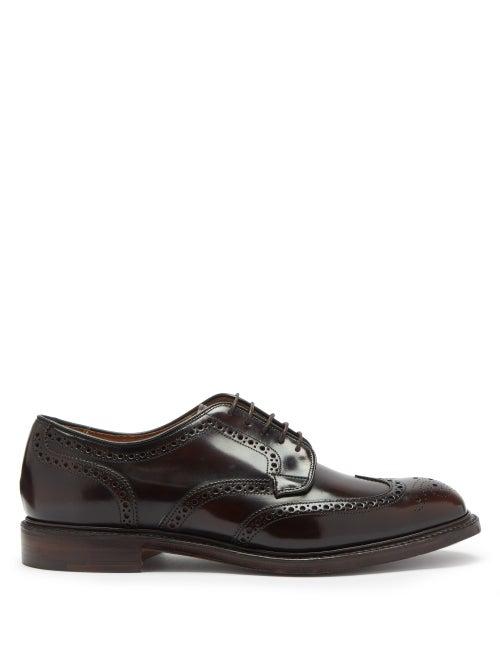 Matchesfashion.com Cheaney - Bexhill Leather Brogue Derby Shoes - Mens - Dark Burgundy