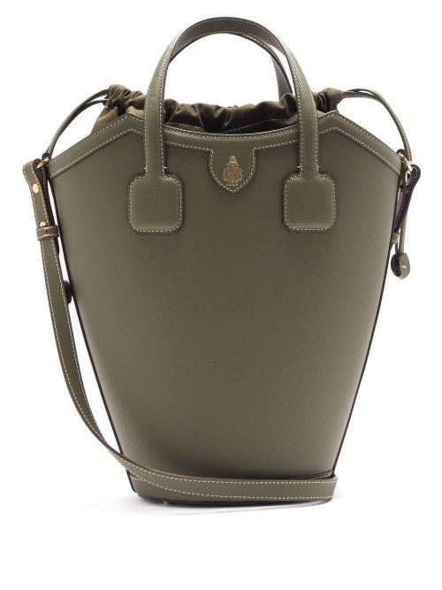 Matchesfashion.com Mark Cross - Madeline Saffiano-leather Bucket Bag - Womens - Green