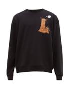 Matchesfashion.com Acne Studios - Forba Llama Embroidered Cotton Jersey Sweatshirt - Mens - Black