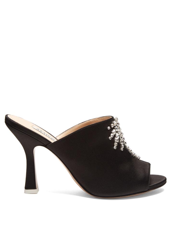 Attico Pamela Crystal-embellished Satin Mules