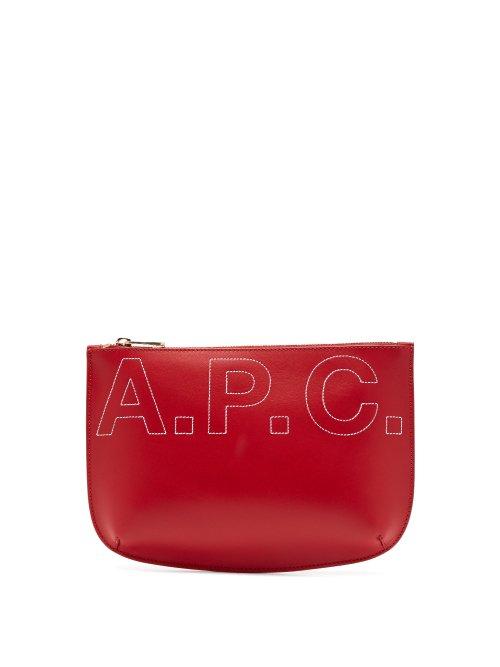 Matchesfashion.com A.p.c. - Sarah Logo Embroidered Make Up Bag - Womens - Red