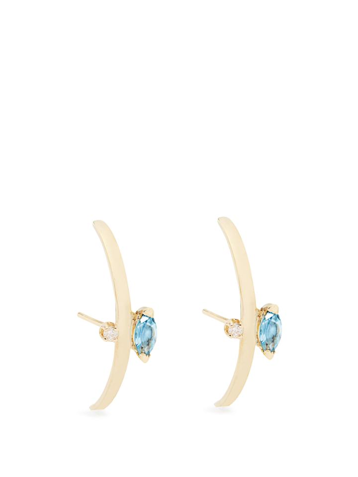Loren Stewart Diamond, Topaz And Yellow-gold Earrings