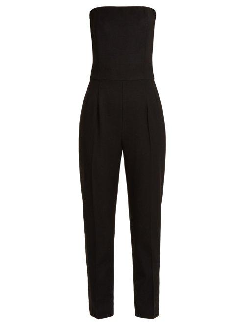 Matchesfashion.com Pallas X Claire Thomson-jonville - Divine Wool Crepe Tuxedo Jumpsuit - Womens - Black