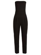 Matchesfashion.com Pallas X Claire Thomson-jonville - Divine Wool Crepe Tuxedo Jumpsuit - Womens - Black