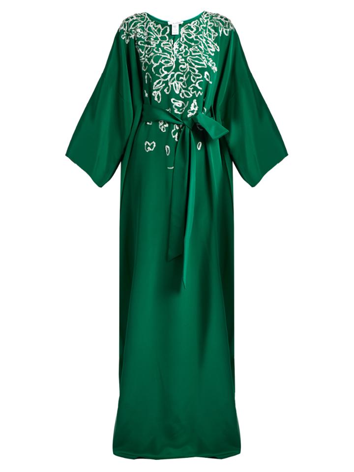 Oscar De La Renta Embellished Silk-crepe Gown