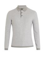 Ermenegildo Zegna Long-sleeved Wool And Cashmere-blend Polo Shirt