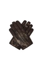 Matchesfashion.com Alexander Mcqueen - Cashmere Lined Leather Gloves - Mens - Black