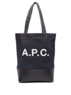 Matchesfashion.com A.p.c. - Axel Logo Print Denim Tote Bag - Mens - Dark Navy