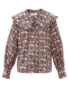 Matchesfashion.com Sea - Leslie Peter Pan-collar Cotton-poplin Blouse - Womens - Black