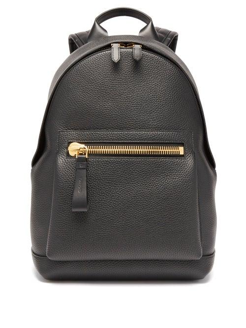 Mens Bags Tom Ford - Buckley Grained-leather Backpack - Mens - Black