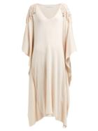 Matchesfashion.com Ryan Roche - Crotchet Cashmere Knit Shawl Dress - Womens - White