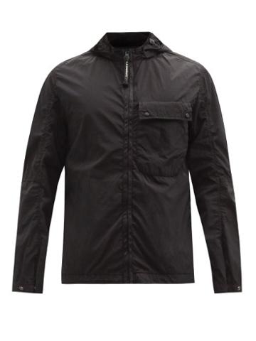 Matchesfashion.com C.p. Company - Goggle-hood Garment-dyed Chrome-r Overshirt - Mens - Black