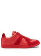 Maison Margiela Replica Suede-panel Low-top Leather Trainers