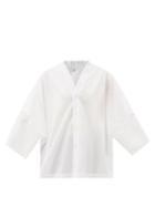 Matchesfashion.com Eskandar - Batwing-sleeve Cotton-poplin Shirt - Womens - White