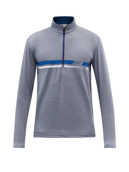 Kjus - Striped Half-zip Mid-layer Jersey Top - Mens - Dark Blue