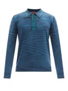 Matchesfashion.com Missoni - Wool-intarsia Polo Sweater - Mens - Navy