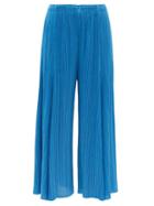 Pleats Please Issey Miyake - Technical-pleated Wide-leg Trousers - Womens - Blue
