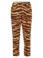 Matchesfashion.com Mes Demoiselles - Fatal Zebra-print Drawcord Cotton Trousers - Womens - Brown Print