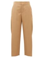 Matchesfashion.com Chlo - Single-pleat Cropped Wool Trousers - Womens - Brown