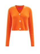 The Elder Statesman - Rib-knitted Cashmere Cardigan - Womens - Orange