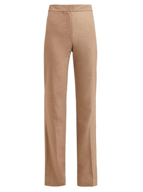 Matchesfashion.com Tibi - High Rise Twill Trousers - Womens - Camel