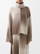 Joseph - Ombr Wool-blend Roll-neck Sweater - Womens - Light Beige