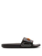 Matchesfashion.com Gucci - Logo Leather And Rubber Slides - Mens - Black
