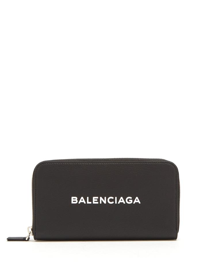 Balenciaga Logo Zip-around Leather Wallet
