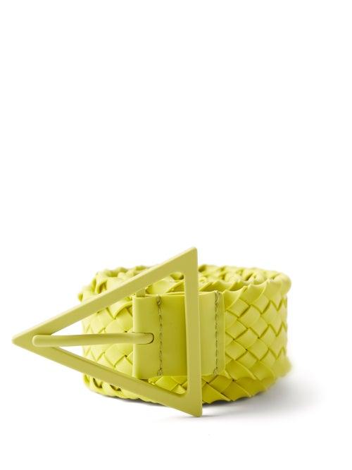 Bottega Veneta - Triangle-buckle Intrecciato-rubber Belt - Mens - Green