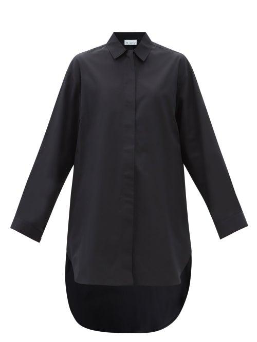 Raey - Organic-cotton Longline Shirt - Womens - Dark Navy