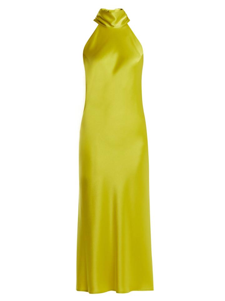 Galvan Sienna Bias-cut Satin Dress