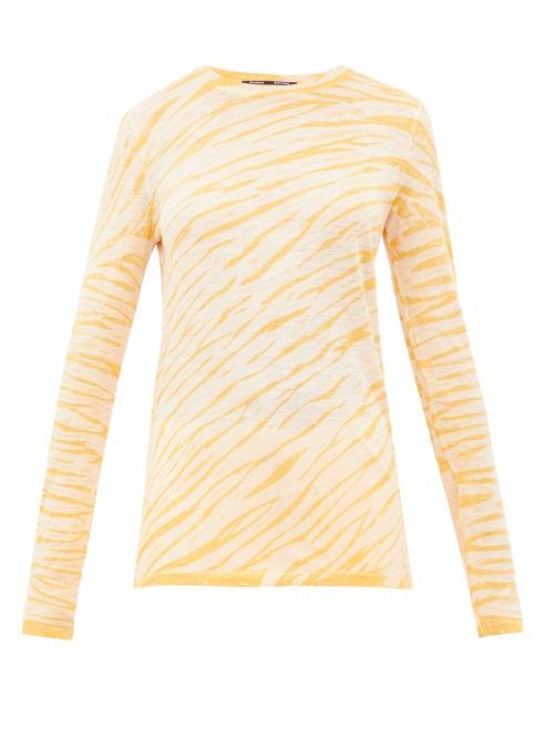 Matchesfashion.com Proenza Schouler - Tie-dyed Cotton Long-sleeved T-shirt - Womens - Yellow