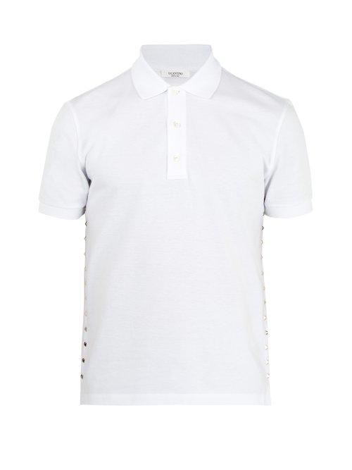 Matchesfashion.com Valentino - Rockstud Untitled #16 Cotton Polo Shirt - Mens - White