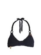 Matchesfashion.com Stella Mccartney - Crochet Halterneck Bikini - Womens - Navy