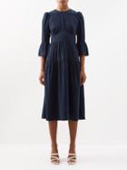 Cefinn - The Cordelia Lyocell-twill Midi Dress - Womens - Indigo