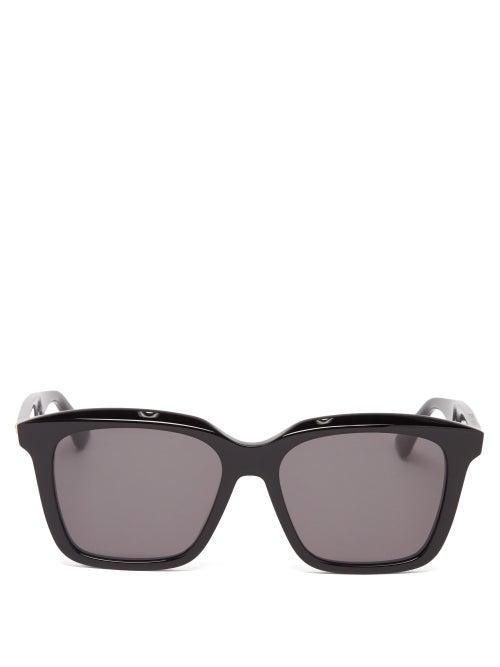 Bottega Veneta - Square Acetate Sunglasses - Mens - Black