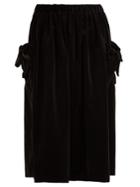 Comme Des Garçons Girl Bow-trim Velvet Midi Skirt