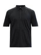 Mens Activewear Veilance - Frame Zipped Merino Wool-blend Jersey Polo Shirt - Mens - Black