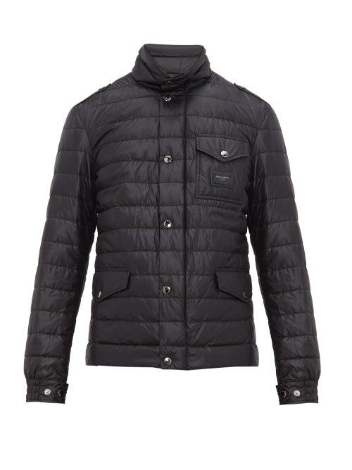 Matchesfashion.com Dolce & Gabbana - Multi Pocket Quilted Down Field Jacket - Mens - Black