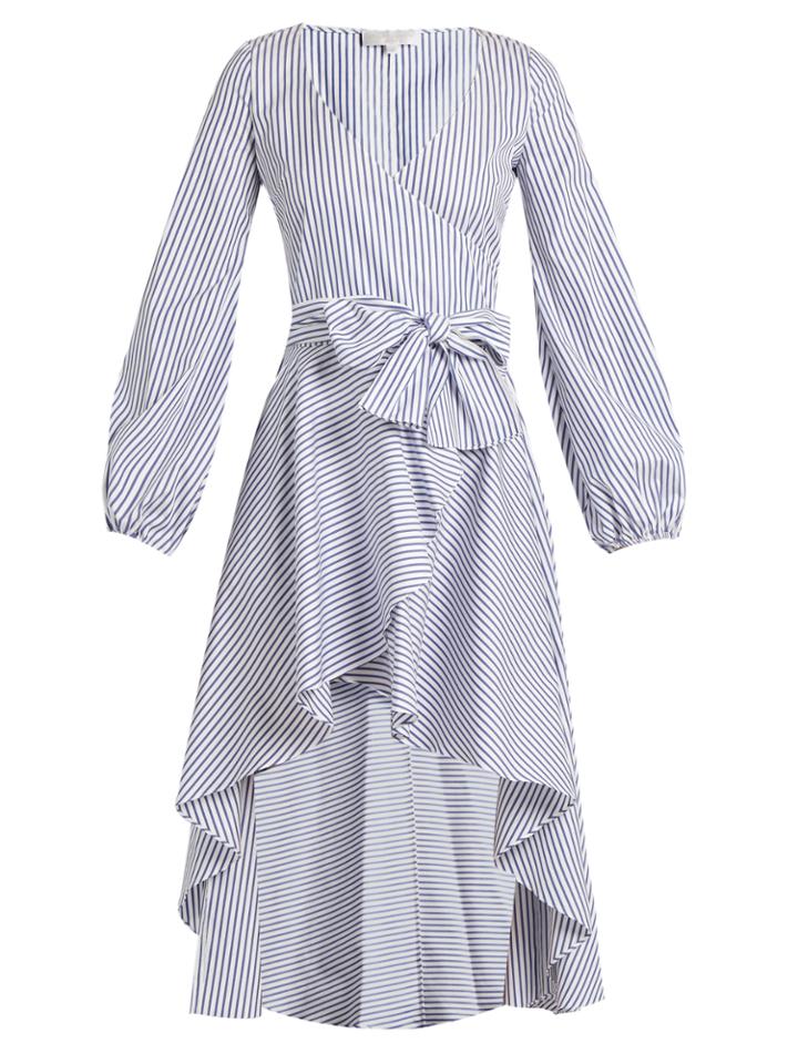 Caroline Constas Lena Asymmetric-hem Cotton Wrap Dress