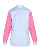 Comme Des Garçons Shirt Check Contrasting-sleeve Cotton Shirt