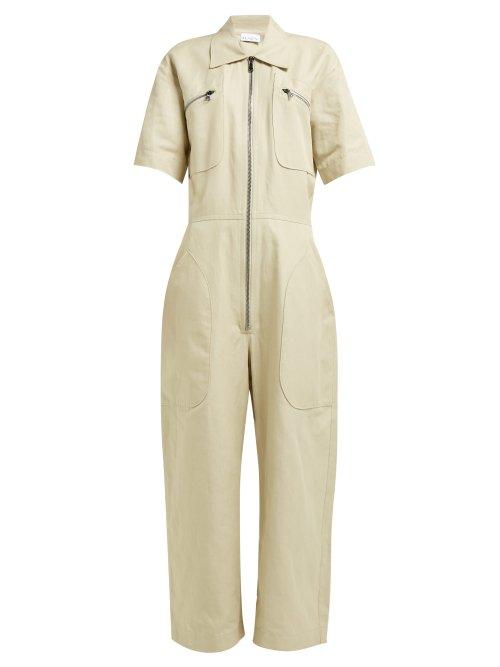 Matchesfashion.com Raey - Zip Up Cotton Boiler Suit - Womens - Beige